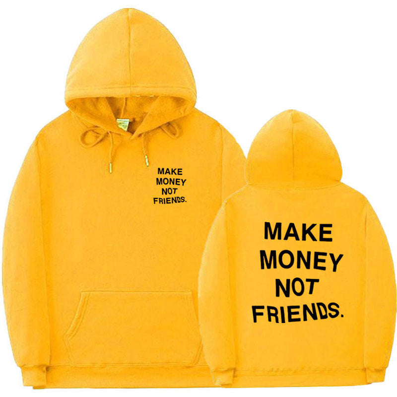 Sudadera de algodón con capucha "Make money..."